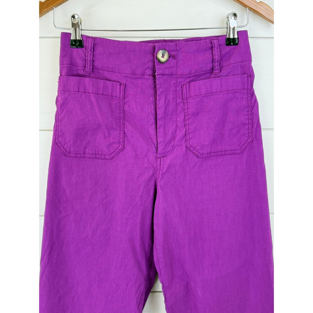 Maeve Wide-Leg Cropped Pants in Bright Magenta - Picture 4 of 13